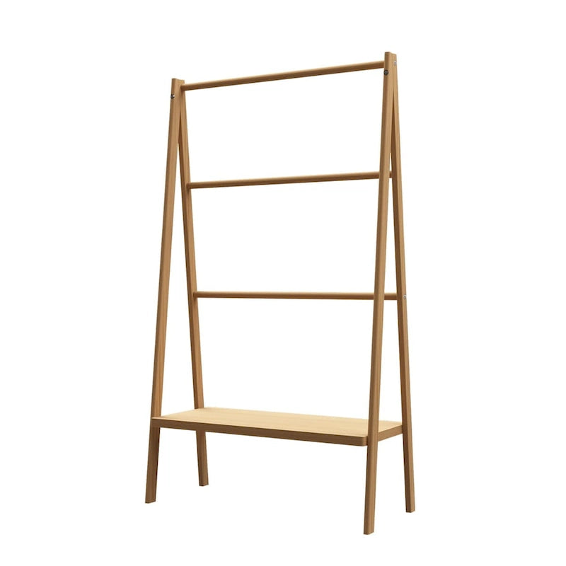 Freestanding Bamboo Bathroom Storage Cabinet with Louvered Doors and Open Shelf