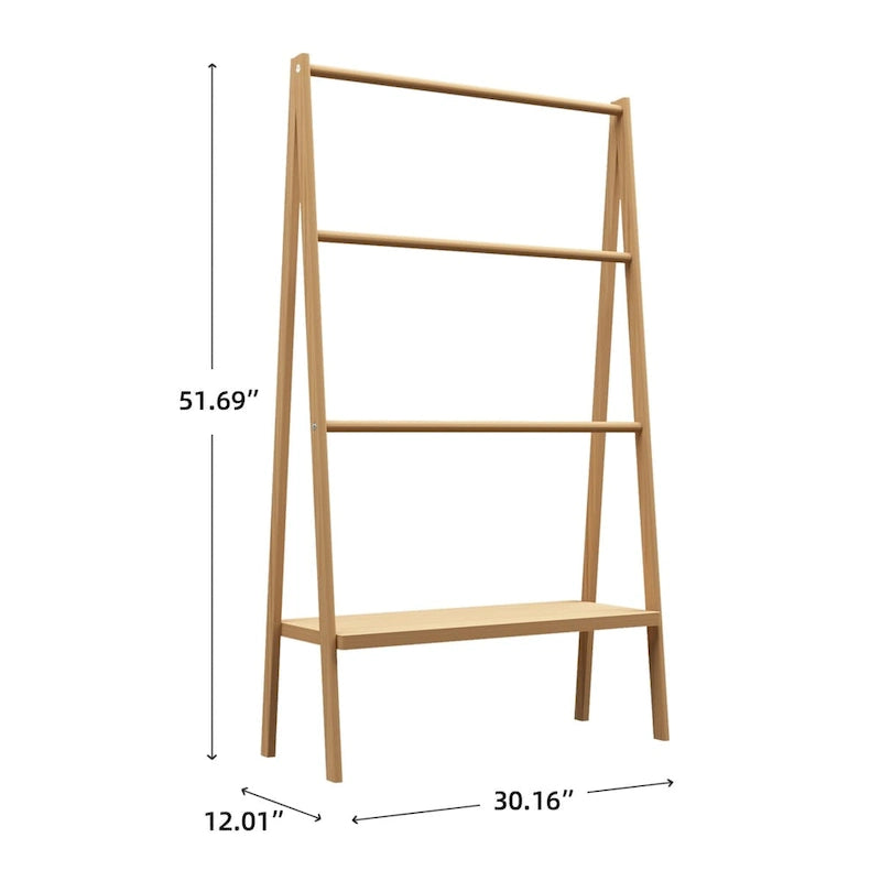 Freestanding Bamboo Bathroom Storage Cabinet with Louvered Doors and Open Shelf
