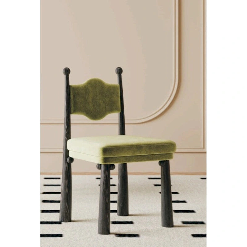 Chaise de salle à manger Wave avec dossier décoratif à boules